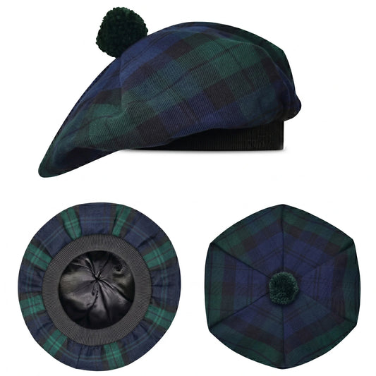 Tam O'Shanter Hat with Pompom | Black Watch Tartan
