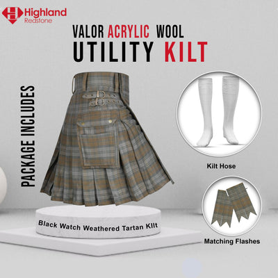 Valor Acrylic Kilt Bundle Lite | Black Watch Weathered