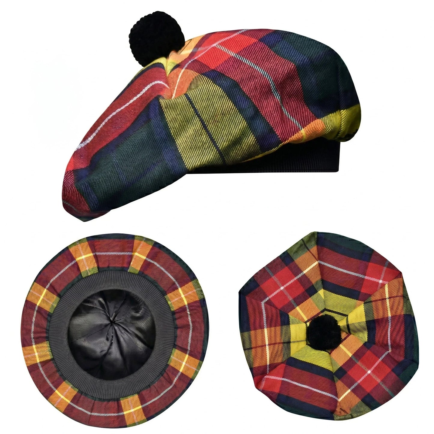 Tam O'Shanter Hat with Pompom | Buchanan Modern Tartan