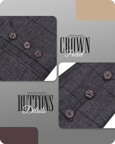 Grey Crail Jacket and Vest - Grey Check  -  Italian Tweed Wool | Scottish Formalwear