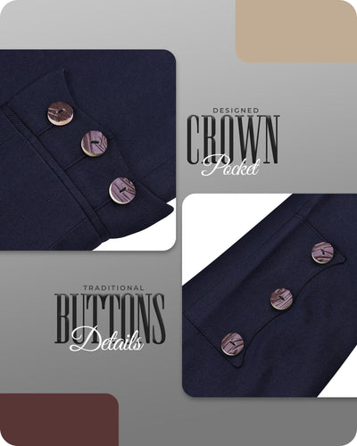 Navy Blue Crail Jacket & Vest  -  Italian Tweed Wool | Scottish Formalwear