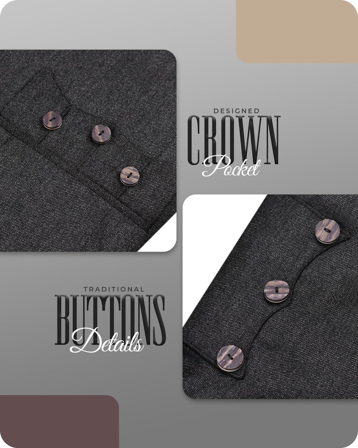 Black Crail Jacket & Vest  -  Italian Tweed Wool | Scottish Formalwear