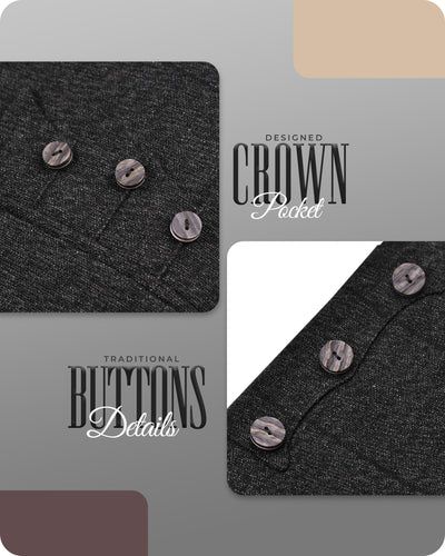 Charcoal Grey Crail Jacket and Vest - Self Check  -  Italian Tweed Wool | Scottish Formalwear