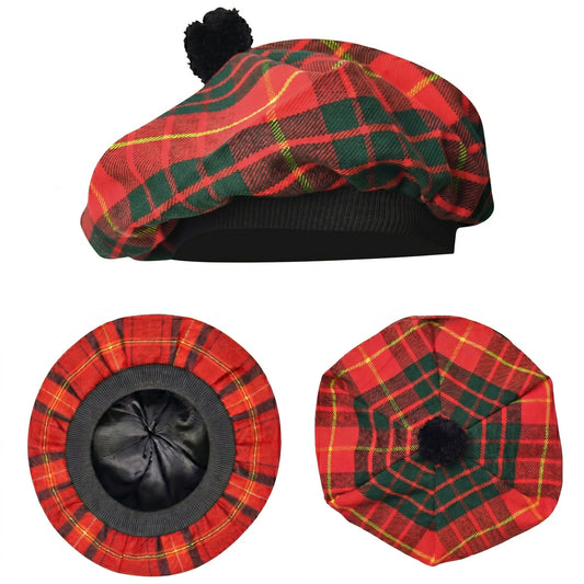 Tam O'Shanter Hat with Pompom | Cameron Red Tartan