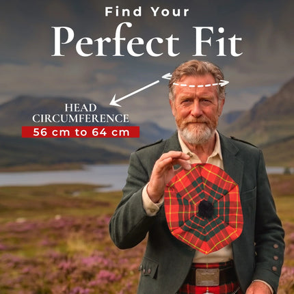 Tam O'Shanter Hat with Pompom | Cameron Red Tartan