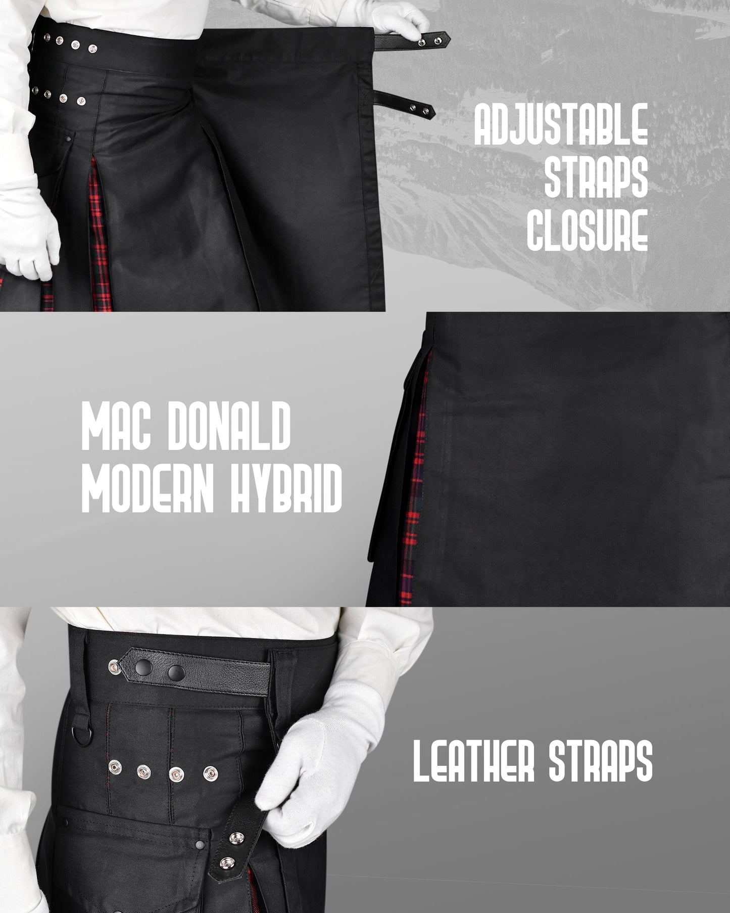 MacDonald Modern Kilt for Men - Traditional Style with Modern Functionality | Big & Tall
