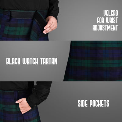 Sports kilt For Men - Athletic Kilt P.V. 8 Yard | Velcro Closing