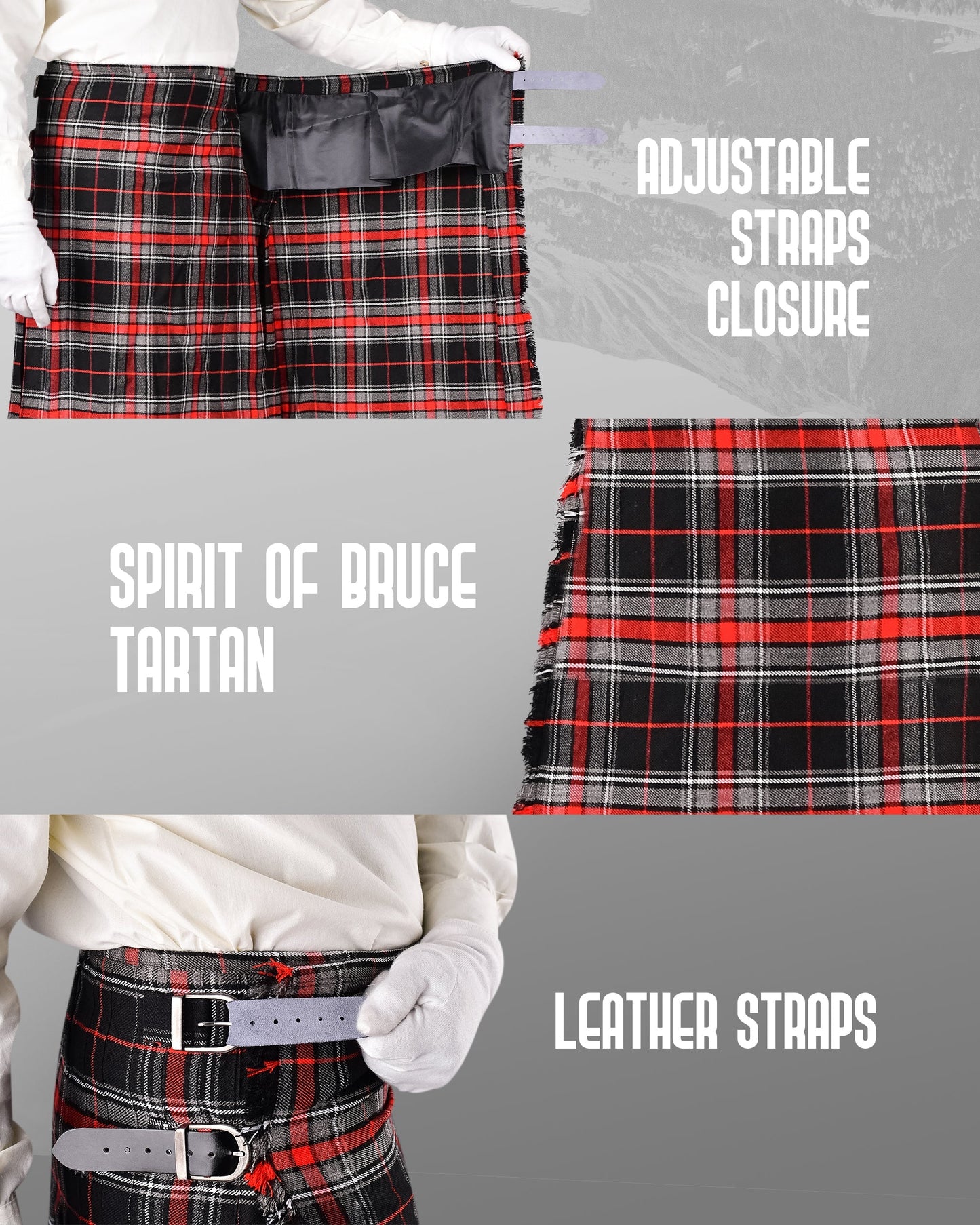 Acrylic Kilt | 16oz Spirit of Bruce Tartan Kilt | Big & Tall