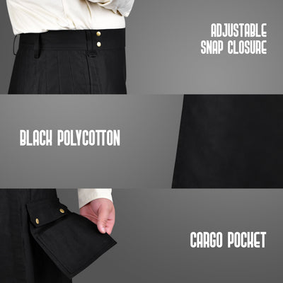 Phantom Modern Utility Kilt - Black | Big & Tall