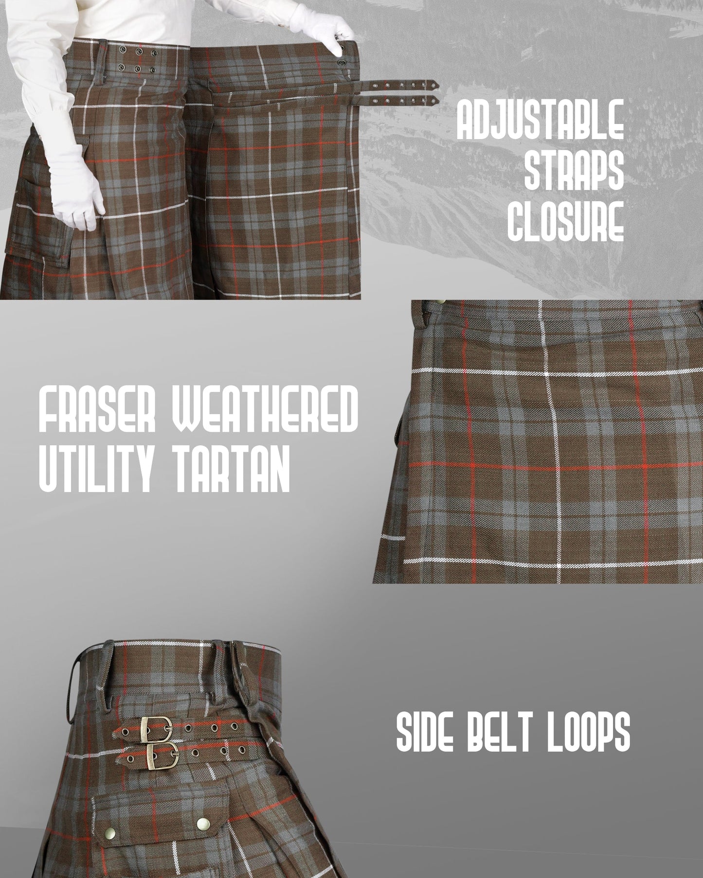 Valor Acrylic Utility Kilt | 16oz Fraser Weathered Tartan KIlt