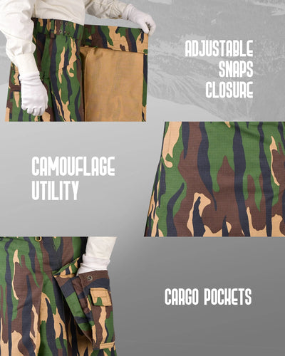 Camouflage Utility Kilt For Men - Rugged Ripstop Cotton tactical men kilt with brass hardware