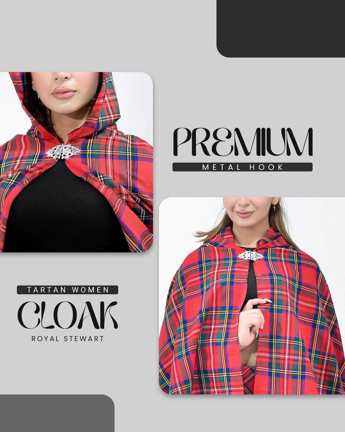 Women Tartan Cloak - Royal Stewart