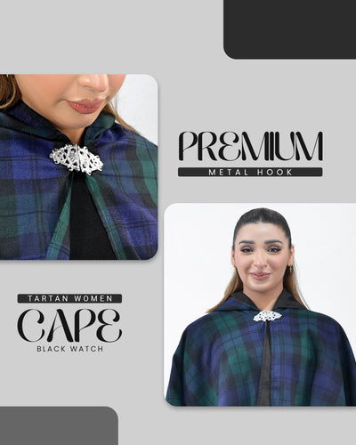Women Tartan Cape - Black Watch
