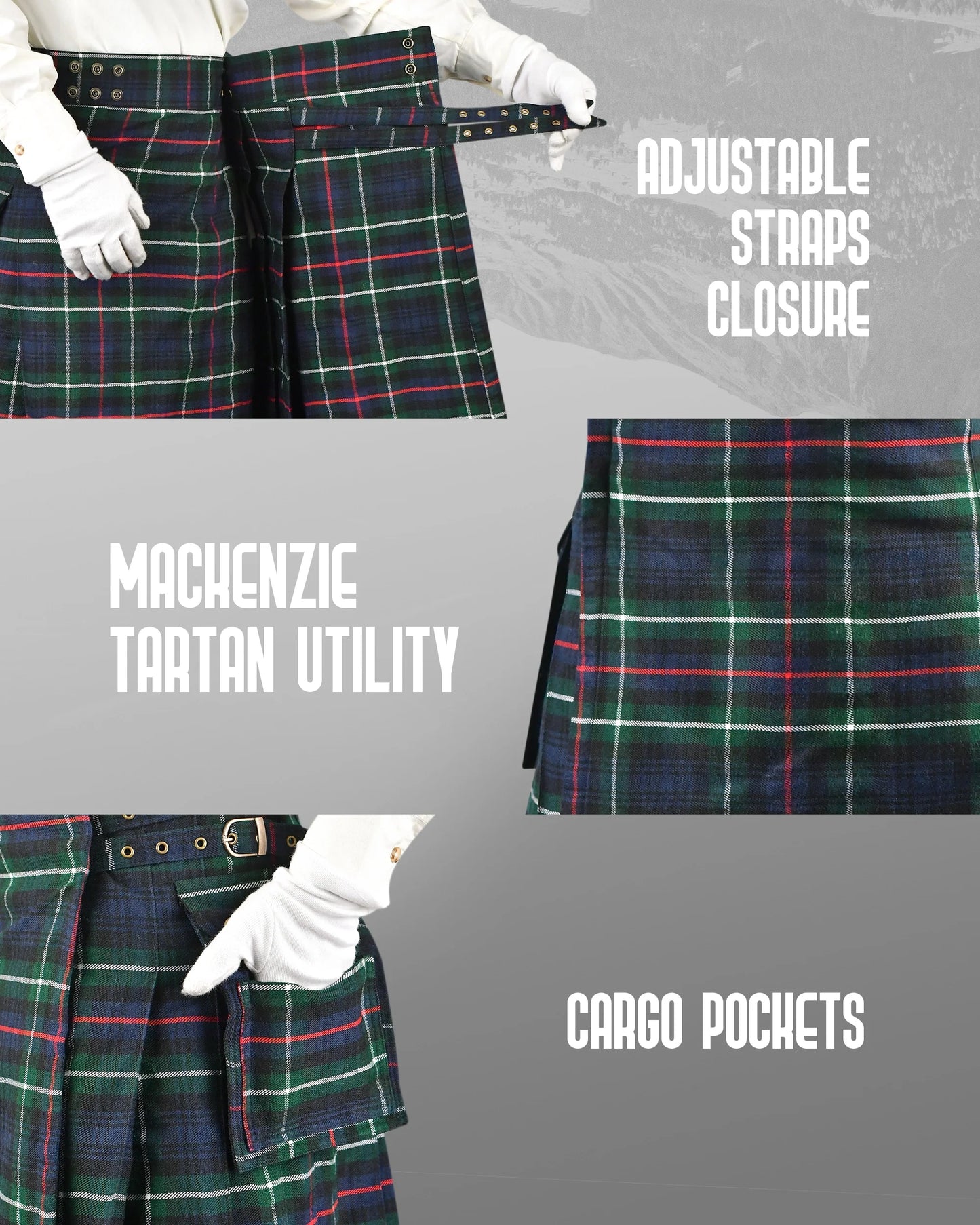 Valor Acrylic Utility Kilt | 16oz Mackenzie Tartan KIlt