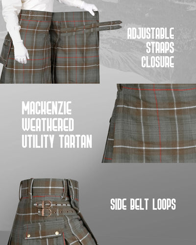 Valor Acrylic Utility Kilt | 16oz Mackenzie Weathered Tartan KIlt