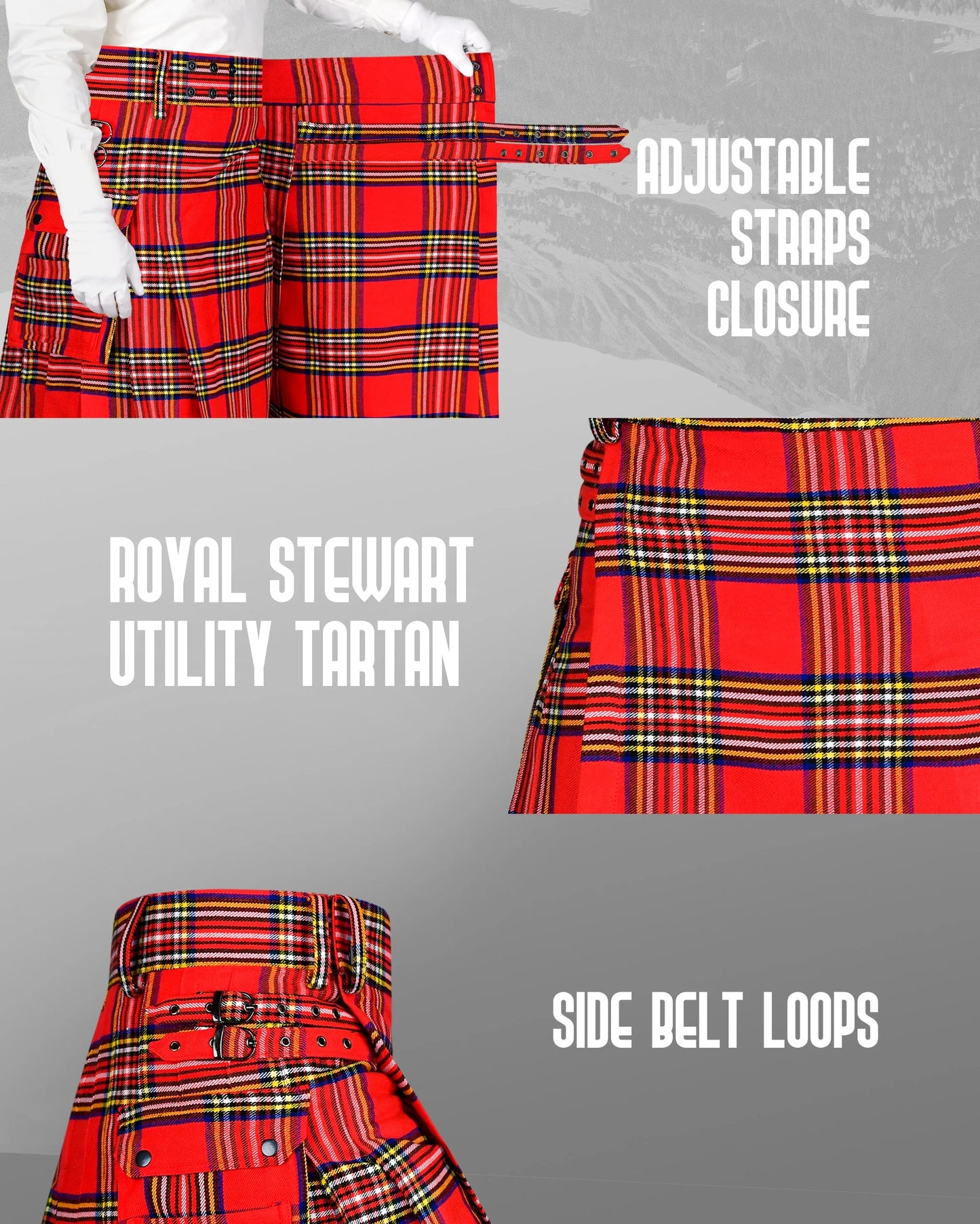 Valor Acrylic Utility Kilt | 16oz Royal Stewart Tartan KIlt