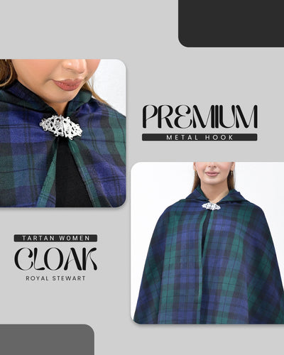 Women Tartan Cloak - Black Watch