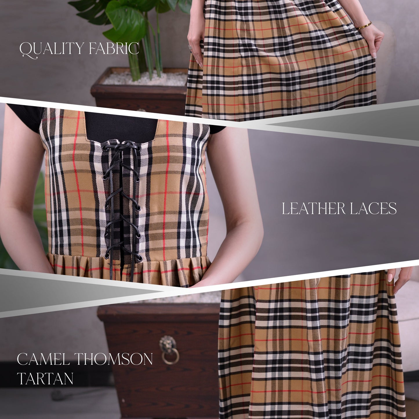 Women's Scottish Highland Dress - Long Tartan Dress | Camel Thomson