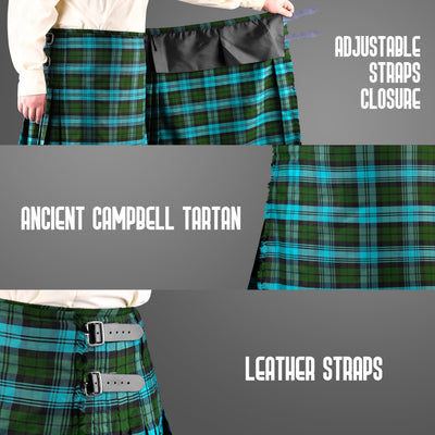 Kilt for Men I Ancient Campbell Tartan Kilt Polyviscose 8 Yard Traditional Men Kilt | Big & Tall