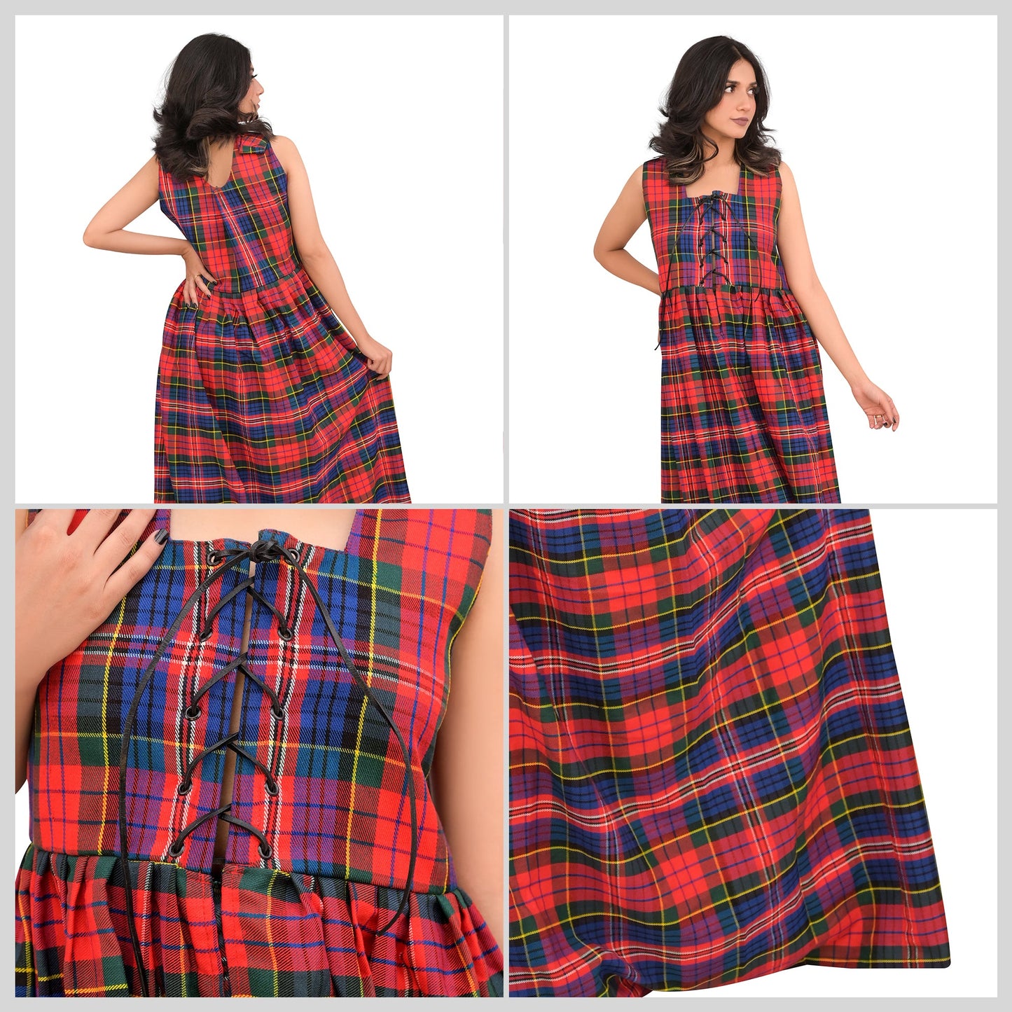 Authentic Scottish Dress in Macpherson Red Tartan