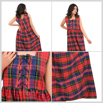 Authentic Scottish Dress in Macpherson Red Tartan