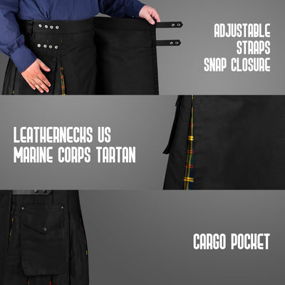 US Marine Corps - Leathernecks Hybrid Utility Kilt for Men  - Traditional Style with Modern Functionality | Big & Tall