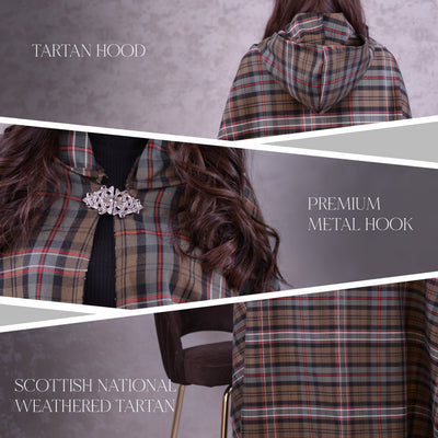 Women Tartan Cloak - Scottish Heritage Weathered