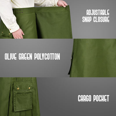 Phantom Modern Utility Kilt - Olive Green | Big & Tall