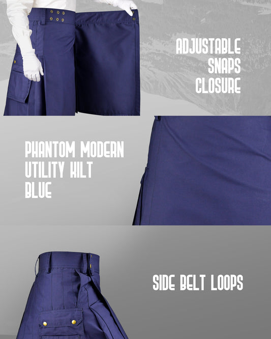 Phantom Modern Utility Kilt | Blue