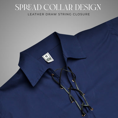 Highland Blue Kilt Shirt, made from high-quality fabric, ideal for formal and casual Scottish attire.