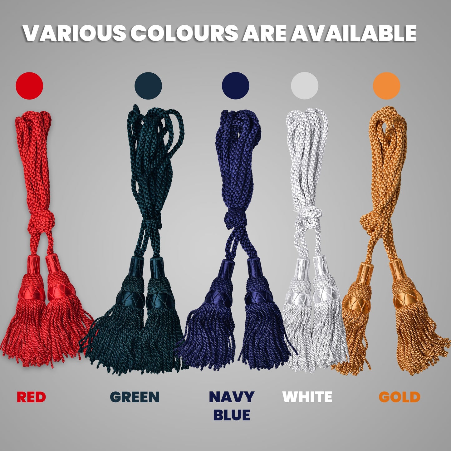 Highland Redstone Bagpipe Silk Cord | Silver