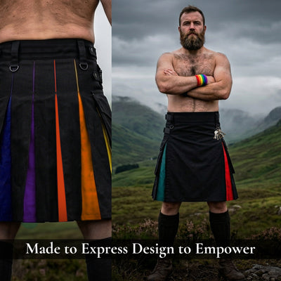 Rainbow Hybrid Utility Kilt for Men - Bold, Stylish and Inclusive Pride Apparel