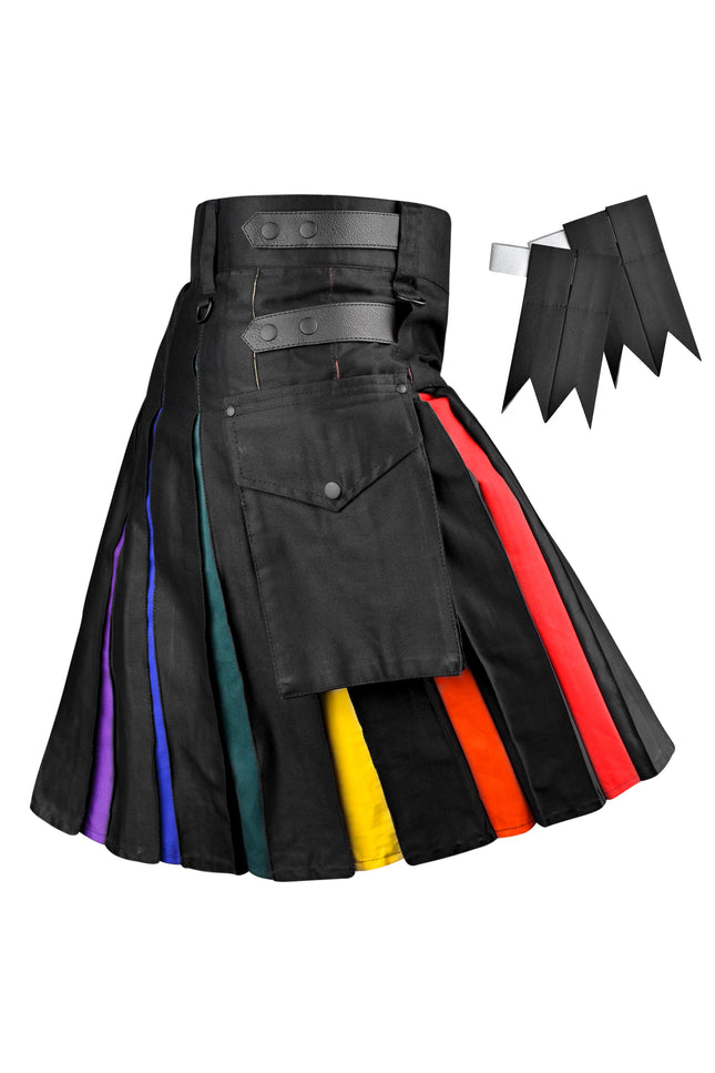 Rainbow Hybrid Utility Kilt for Men - Bold, Stylish and Inclusive Pride Apparel