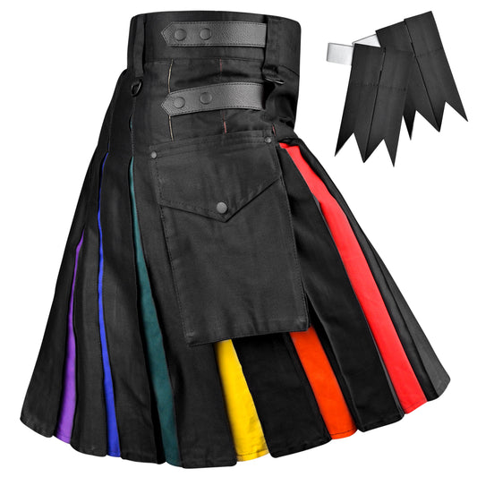 Rainbow Hybrid Utility Kilt for Men - Bold, Stylish and Inclusive Pride Apparel