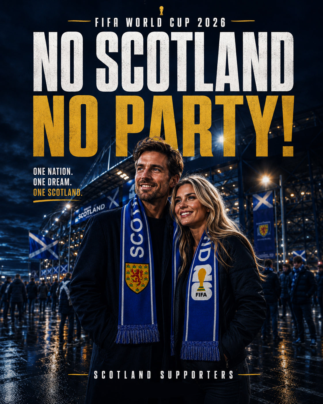 Scotland FIFA Fan Muffler - Thick Double Knit Supporter Scarf