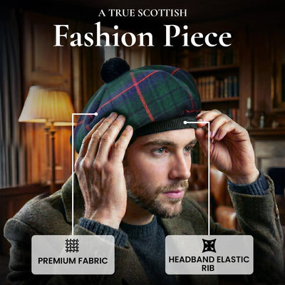 Tam O'Shanter Hat with Pompom | Davidson Tartan