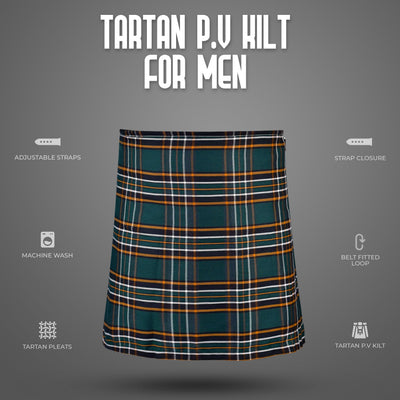 Kilt for Men I Irish Heritage Tartan Kilt Polyviscose 8 Yard Traditional Men Kilt | Big & Tall