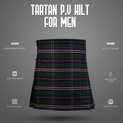 Kilt for Men I Scottish National Tartan Kilt Polyviscose 8 Yard Traditional Men Kilt