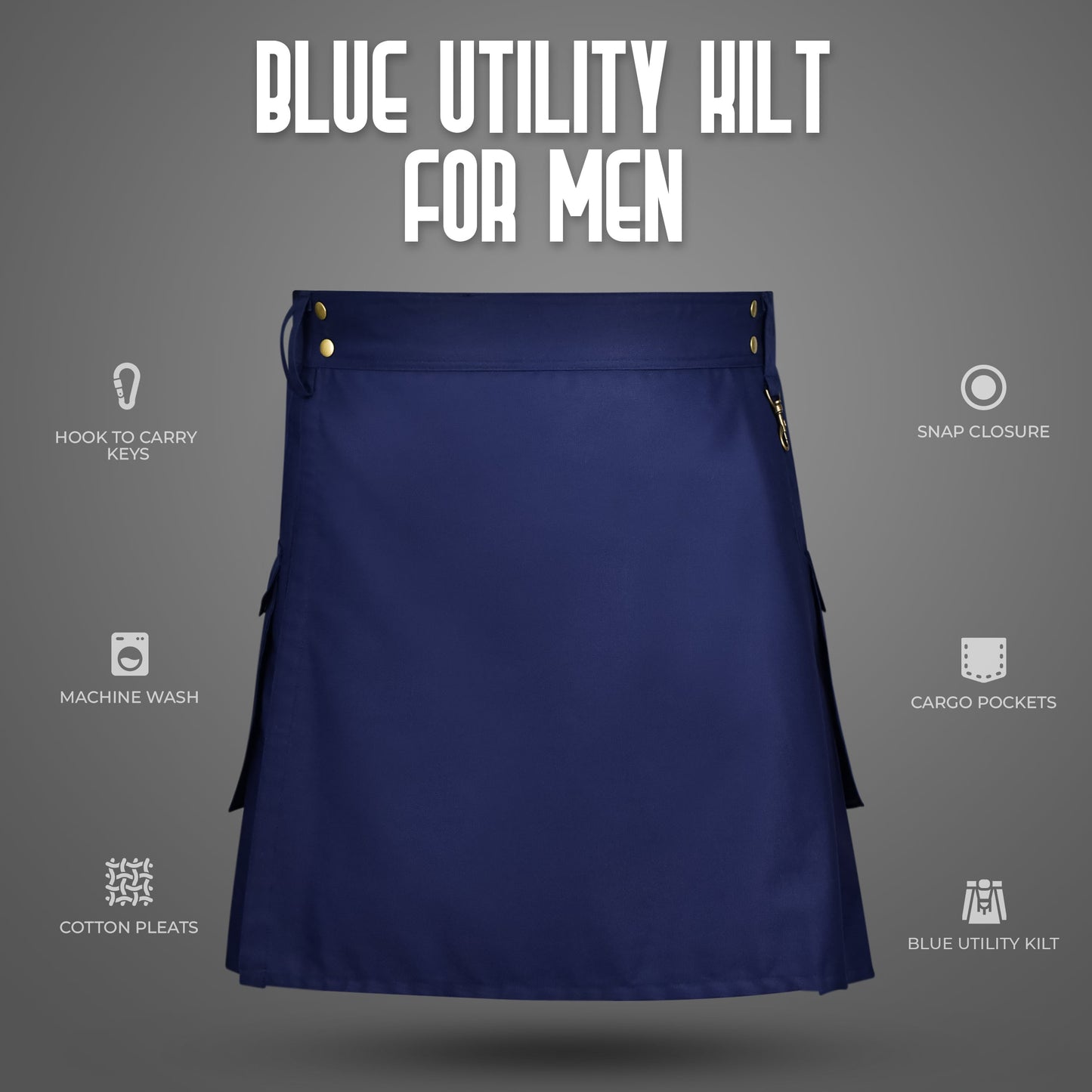 Phantom Modern Utility Kilt - Blue | Big & Tall
