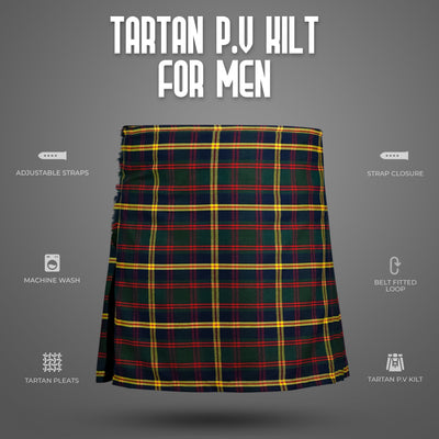 Kilt for Men I US Marine Corps - Leathernecks  Tartan Kilt Polyviscose 8 Yard Traditional Men Kilt | Big & Tall