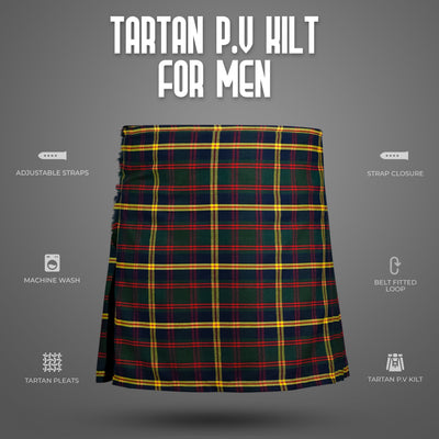 Kilt for Men I US Marine Corps - Leathernecks  Tartan Kilt Polyviscose 8 Yard Traditional Men Kilt