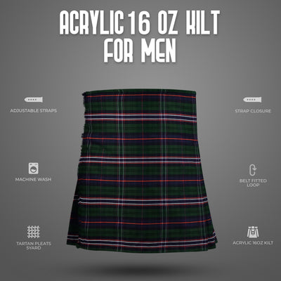Acrylic Kilt | 16oz  Scottish National Tartan Kilt | Big & Tall