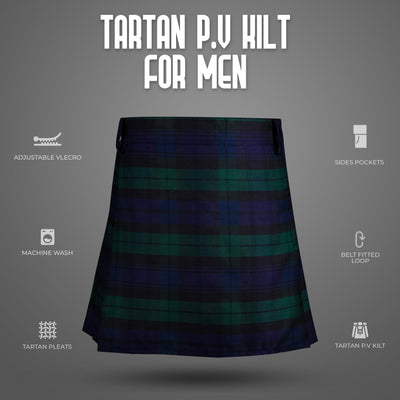 Sports kilt For Men - Athletic Kilt P.V. 8 Yard | Velcro Closing