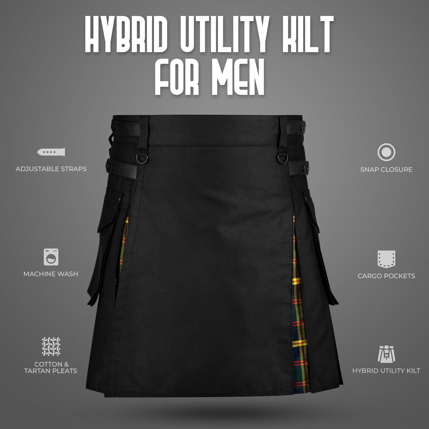 US Marine Corps - Leathernecks Hybrid Utility Kilt for Men  - Traditional Style with Modern Functionality | Big & Tall