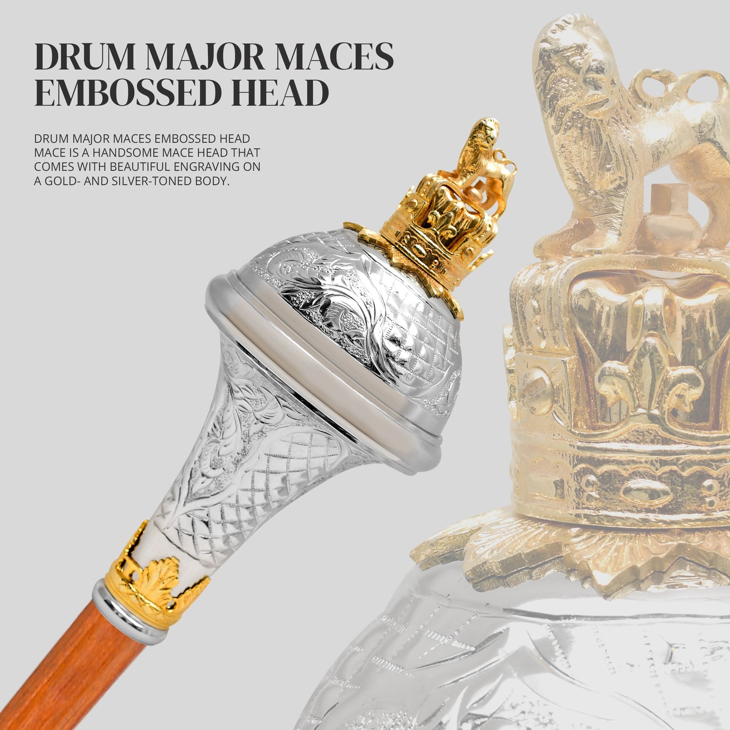 American Maces, Drum Major Maces (Embossed Head)