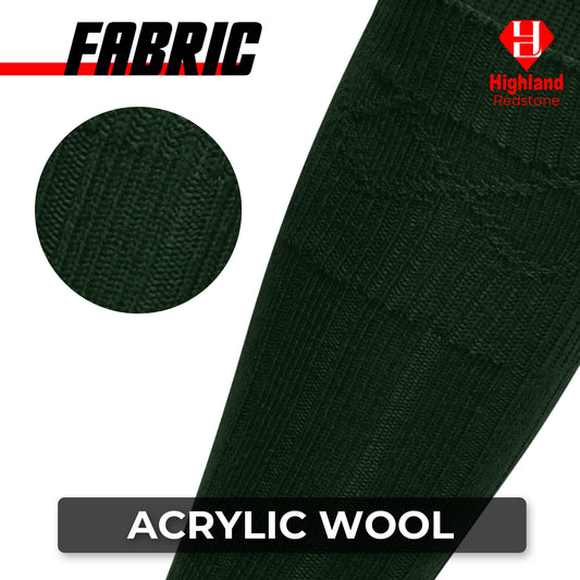 Comfortable Wool Blend Green Kilt Hose | High-Quality Kilt Socks