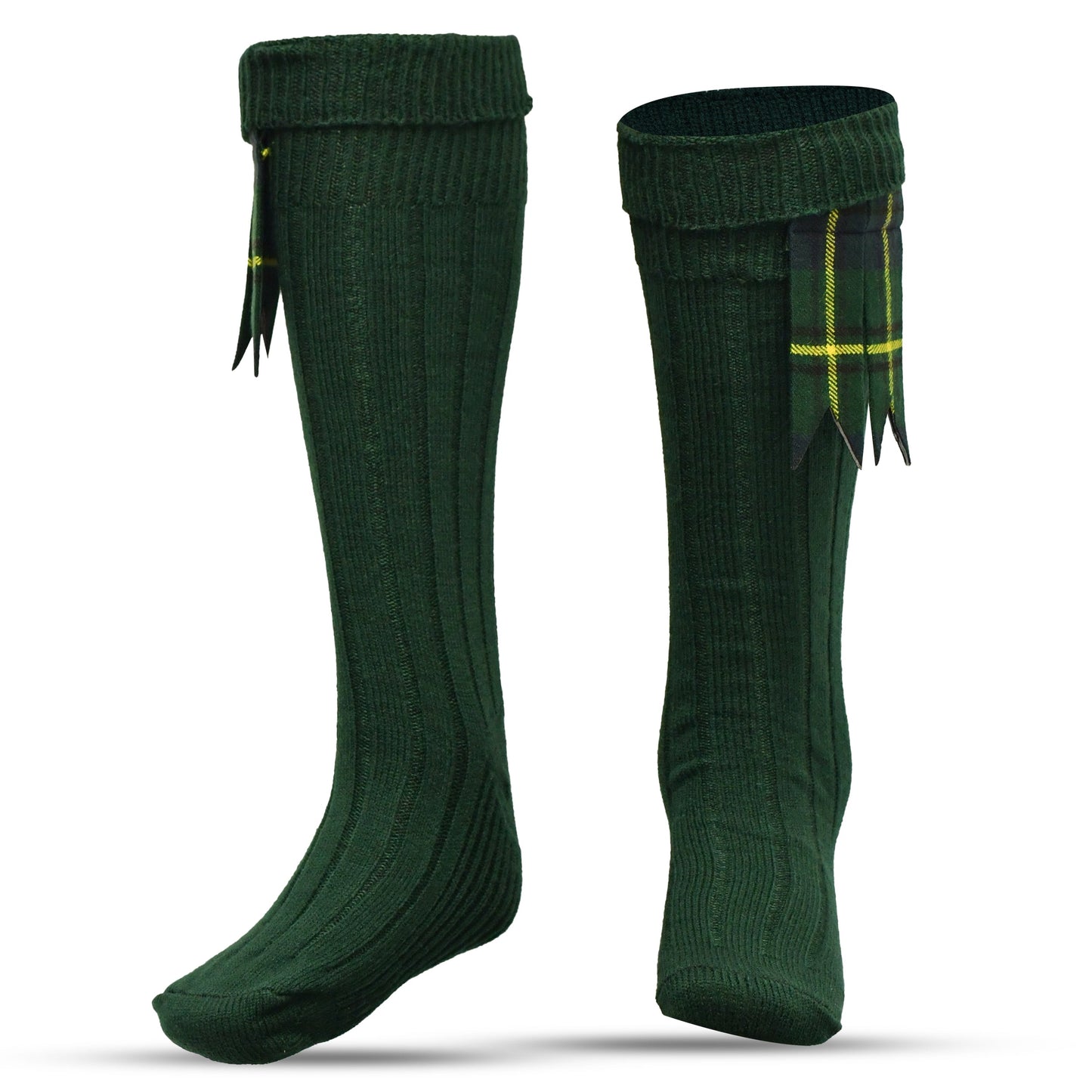 Comfortable Wool Blend Green Kilt Hose | High-Quality Kilt Socks