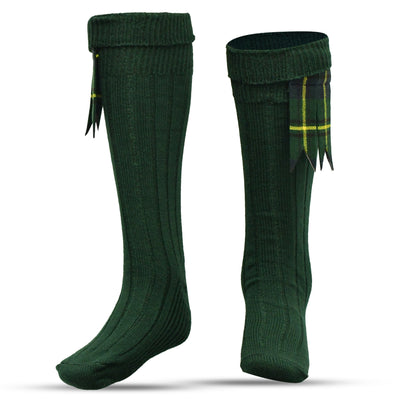 Comfortable Wool Blend Green Kilt Hose | High-Quality Kilt Socks
