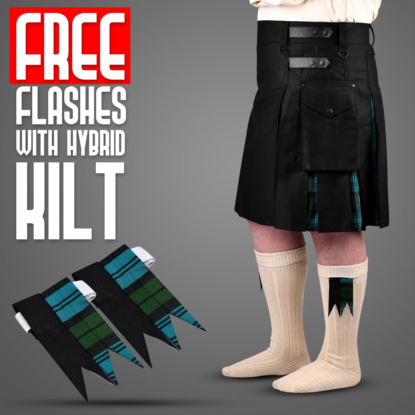 Ancient Campbell Hybrid Utility Kilt for Men  - Traditional Style with Modern Functionality | Big & Tall