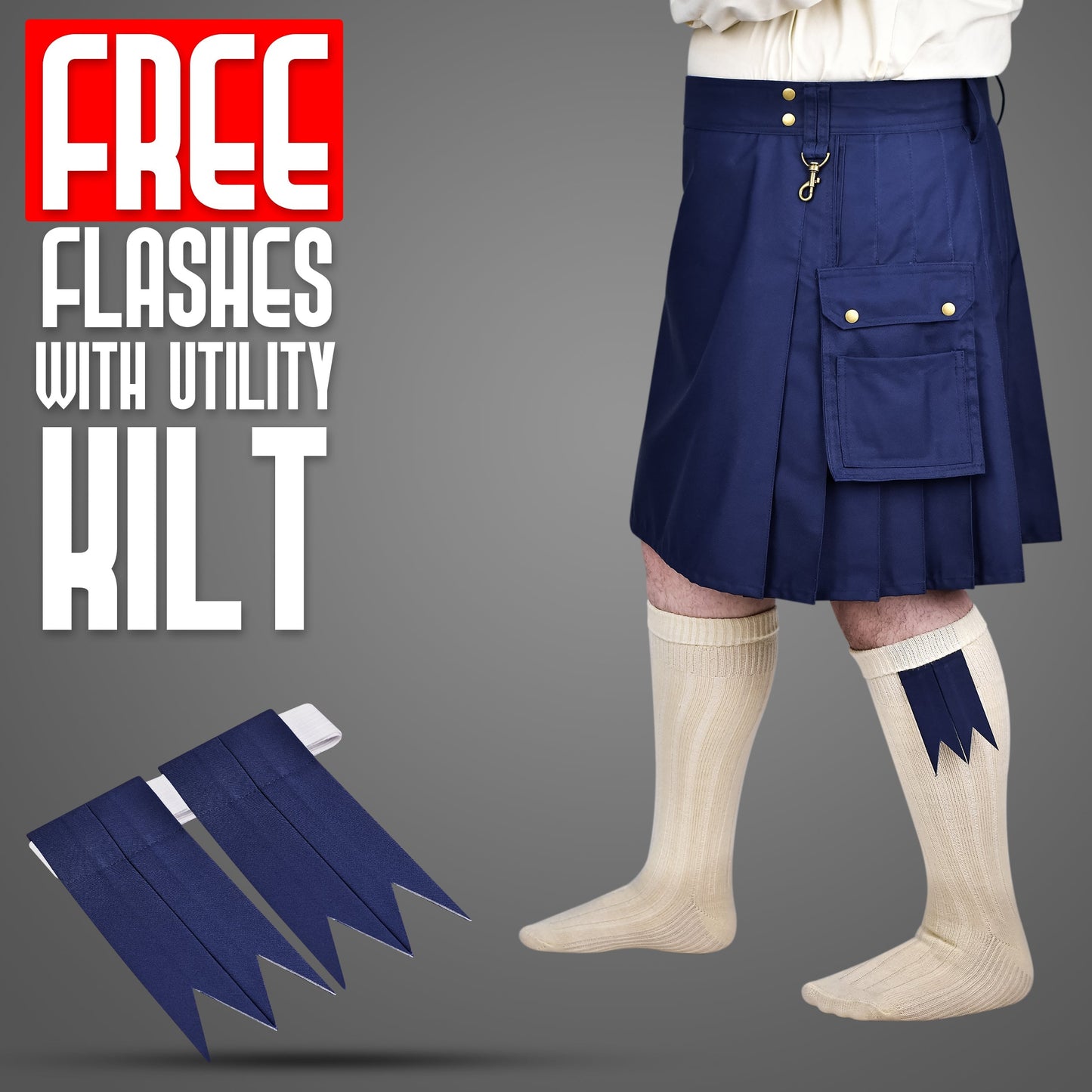 Phantom Modern Utility Kilt - Blue | Big & Tall